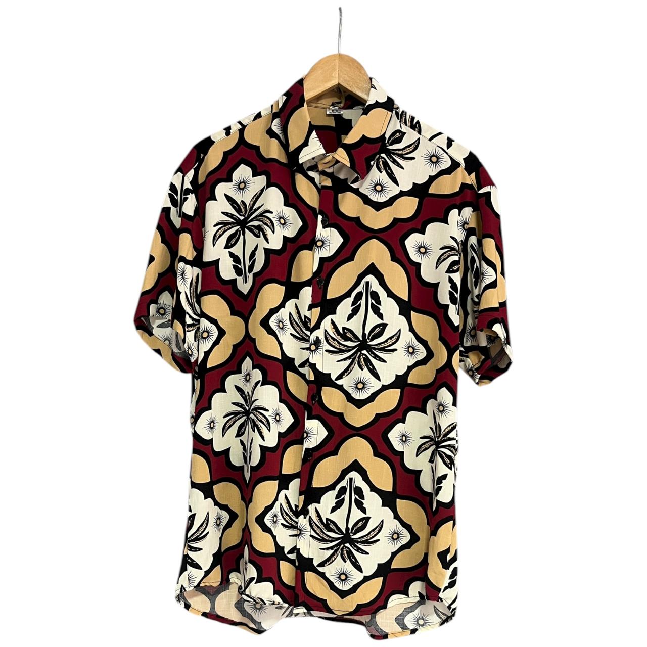 Camisa Kentia Vinotinto Regular Fit Lino Delgado