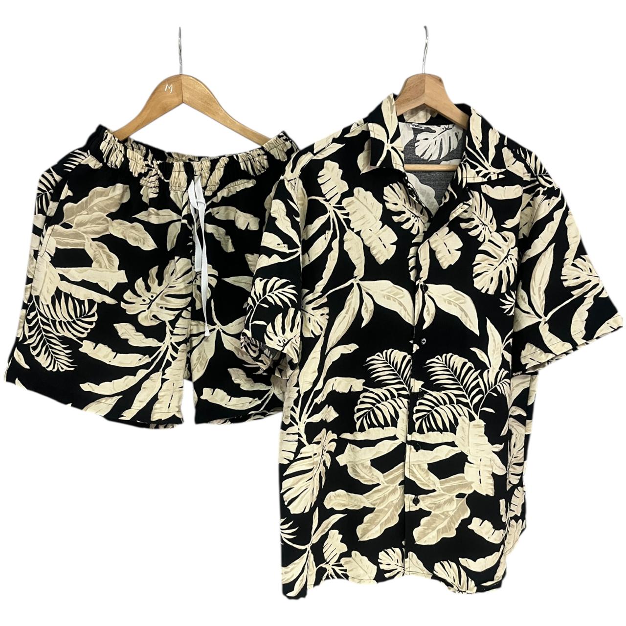 Conjunto Tropical Fondo Negro Regular Fit