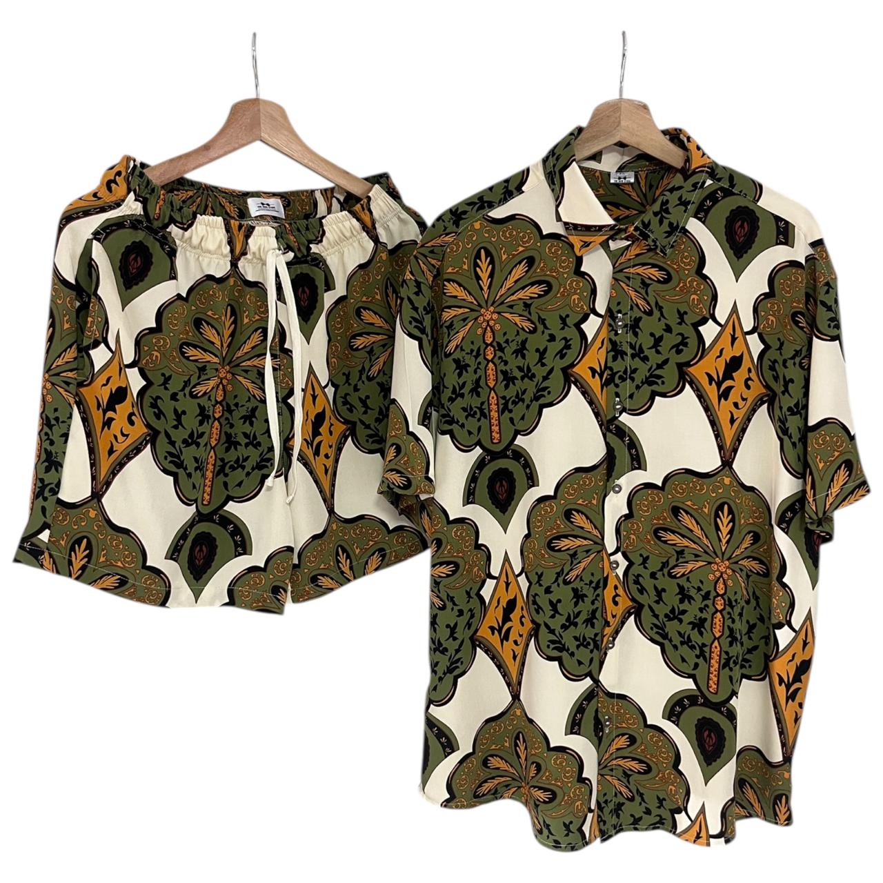 Conjunto Cocora Verde Regular Fit Lino