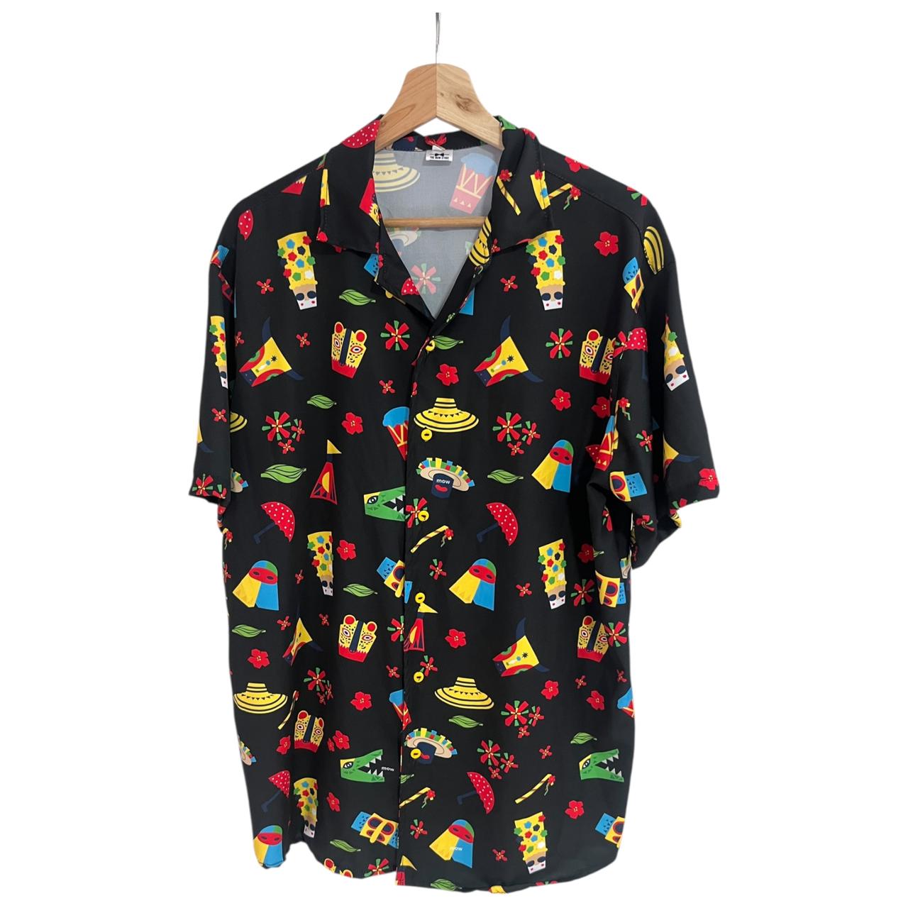 Camisa Regular Fit Negro Carnaval Seda