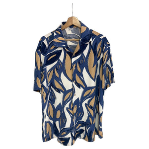 Camisa Floral Azulados Rayon Regular Fit