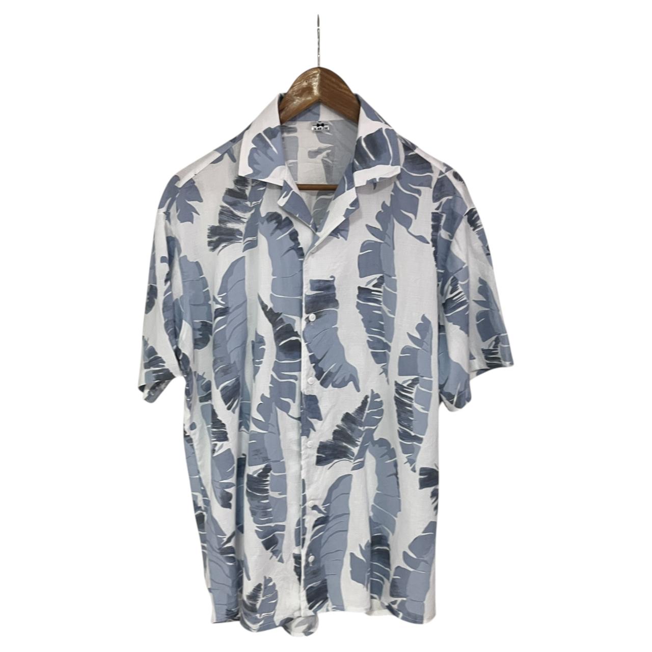 Camisa Plumas Azules Regular Fit Lino