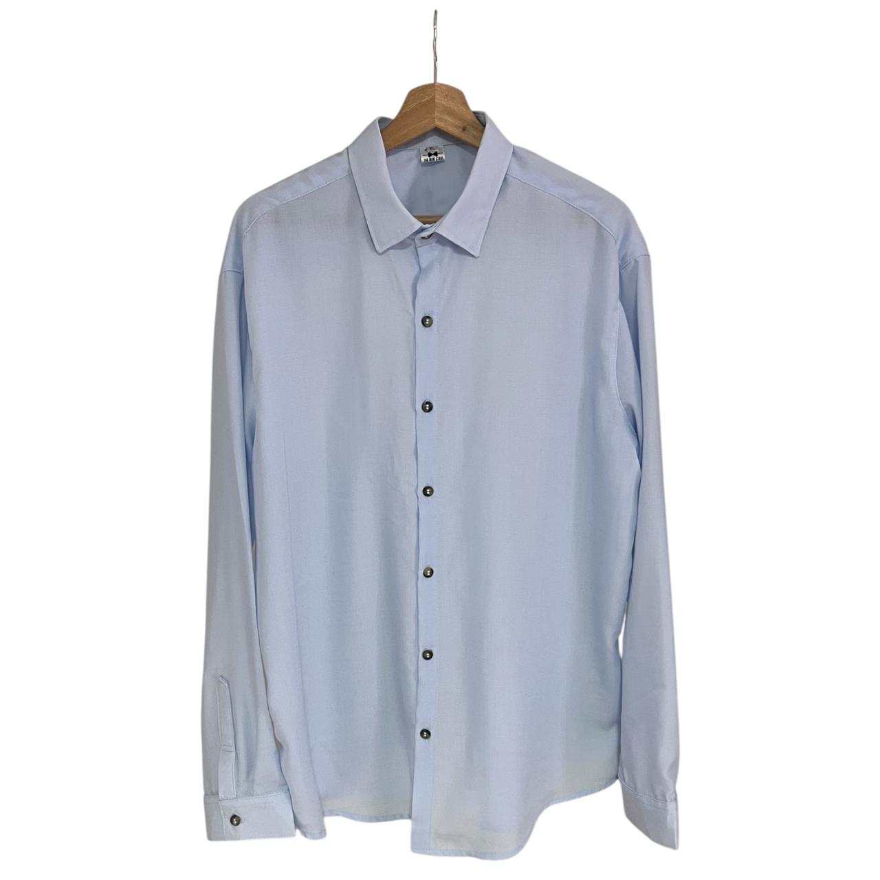 Camisa Manga Larga Azul Cielo Regular Fit Lino