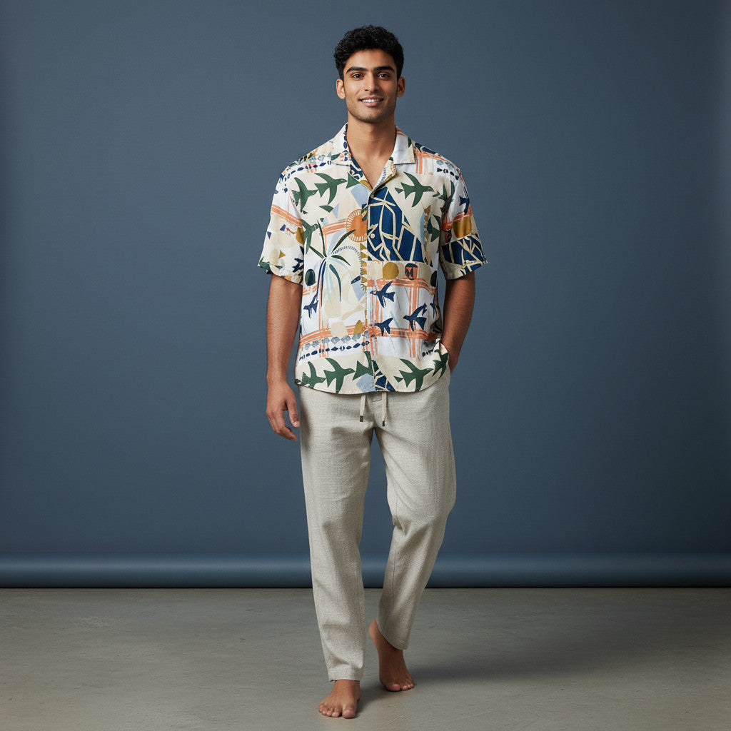 Conjunto Pantalon Lino / Camisa Atarraya Seda