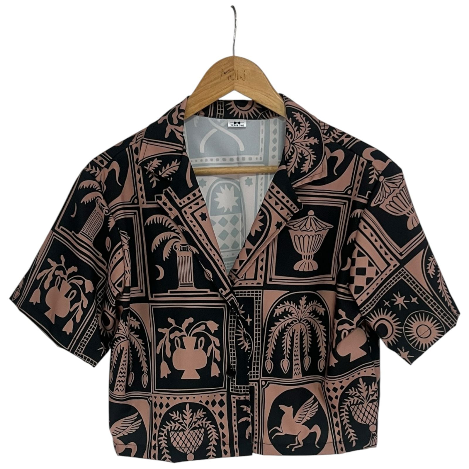 Croptop Azulejo Griego Seda