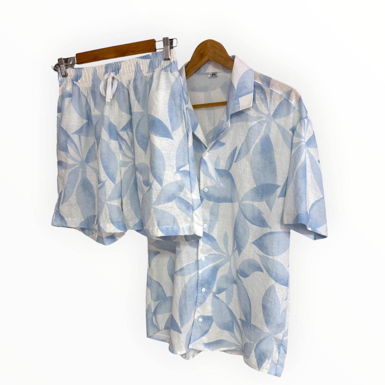 Conjunto Estrellado Azul Lino