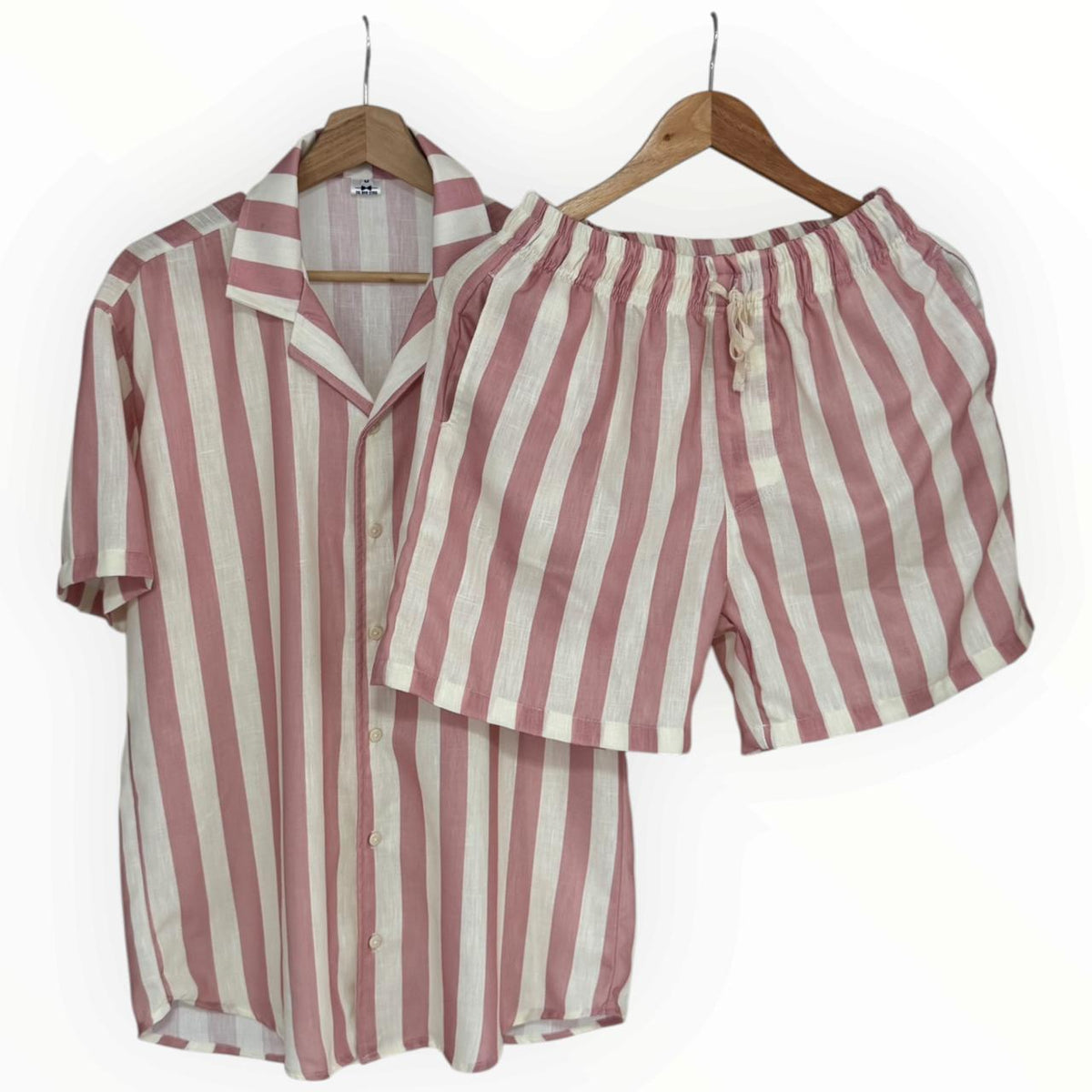 Set Camisa Rayas Rosa Lino