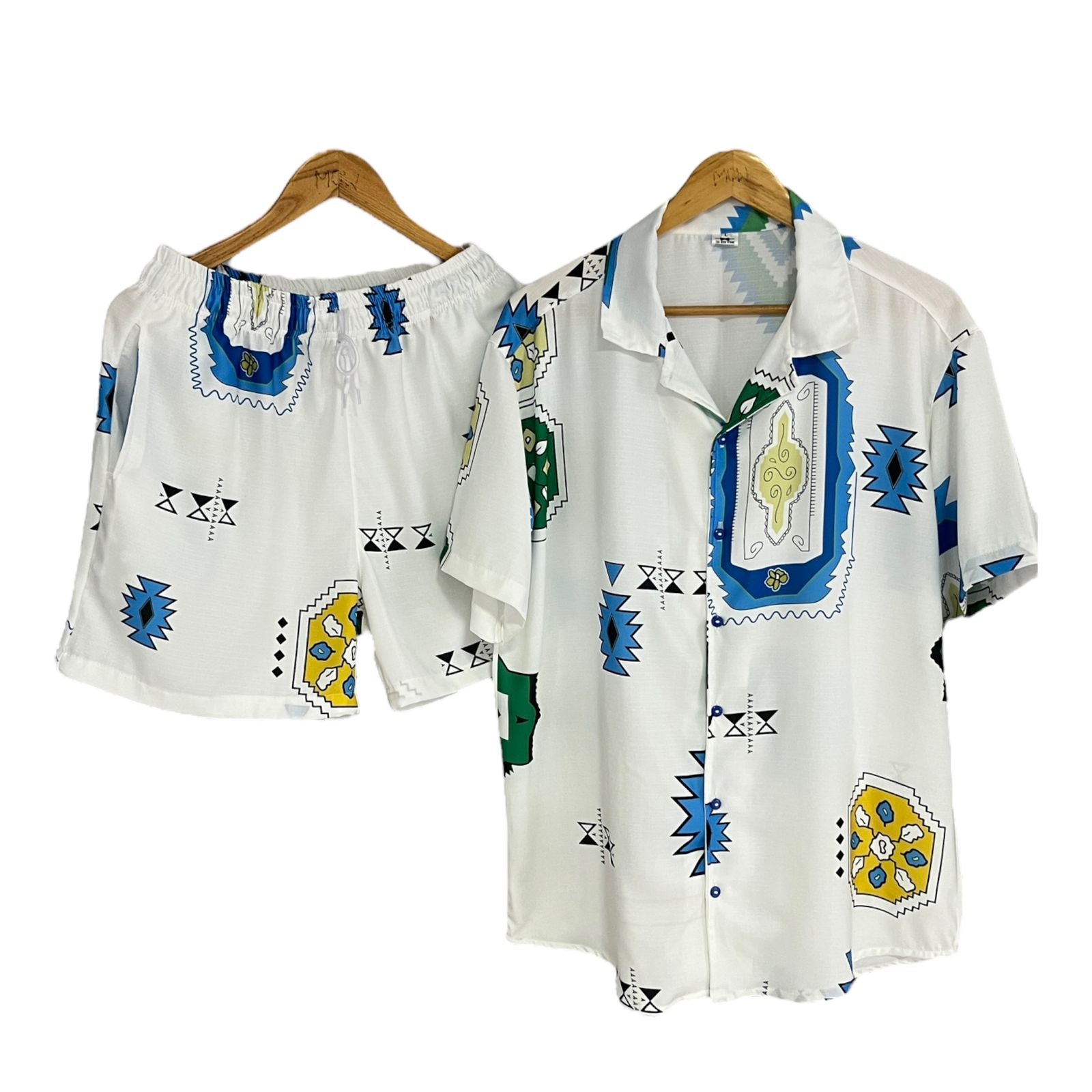 Conjunto Arabescos Fondo Blanco Regular Fit Lino