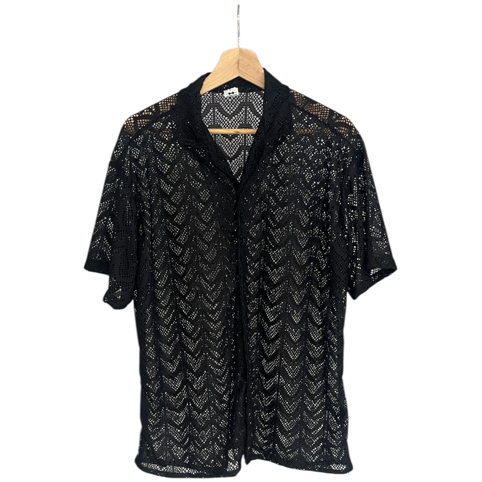 Camisa Regular Fit Negra Tejido