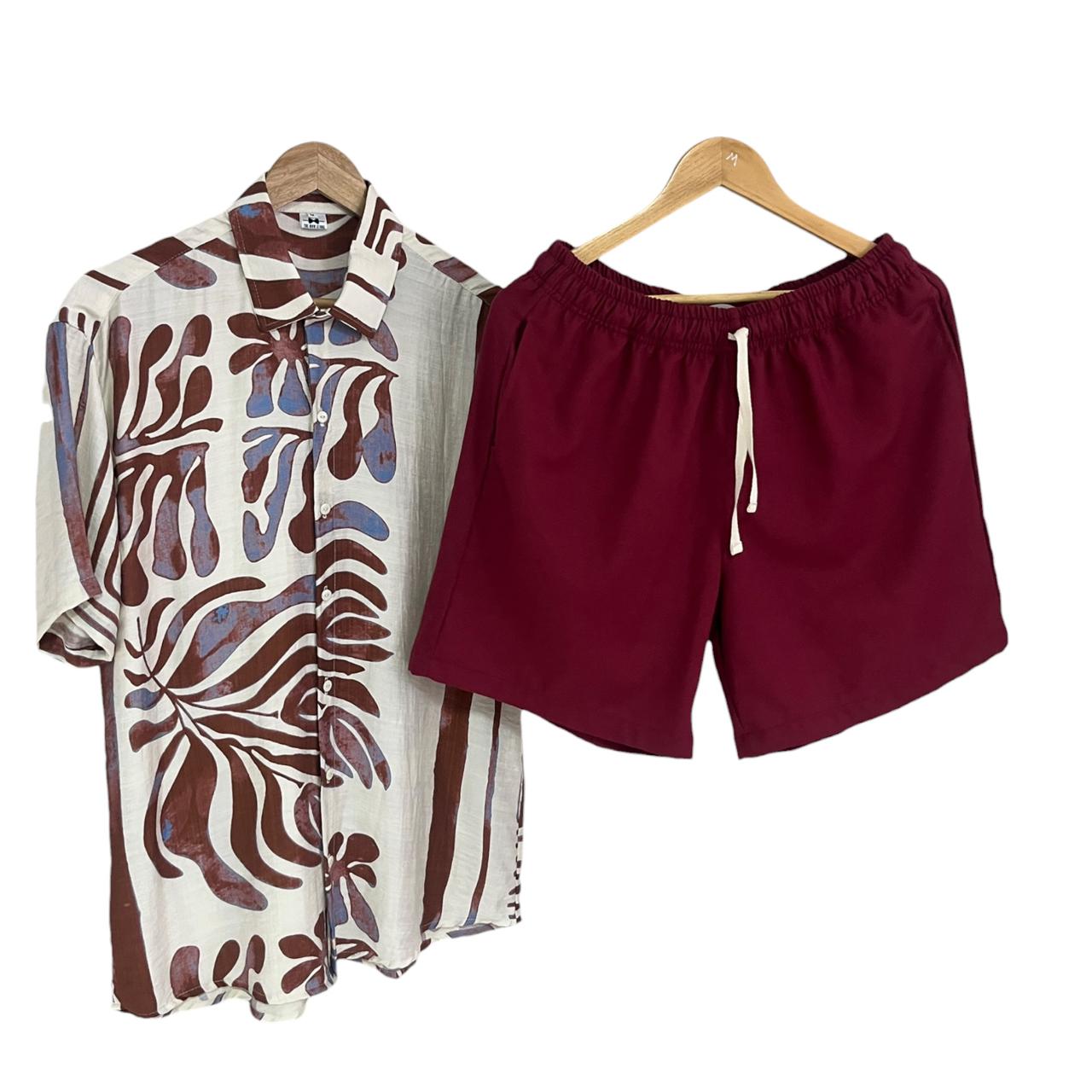 Conjunto Niche / Bermuda Lino Vinotinto