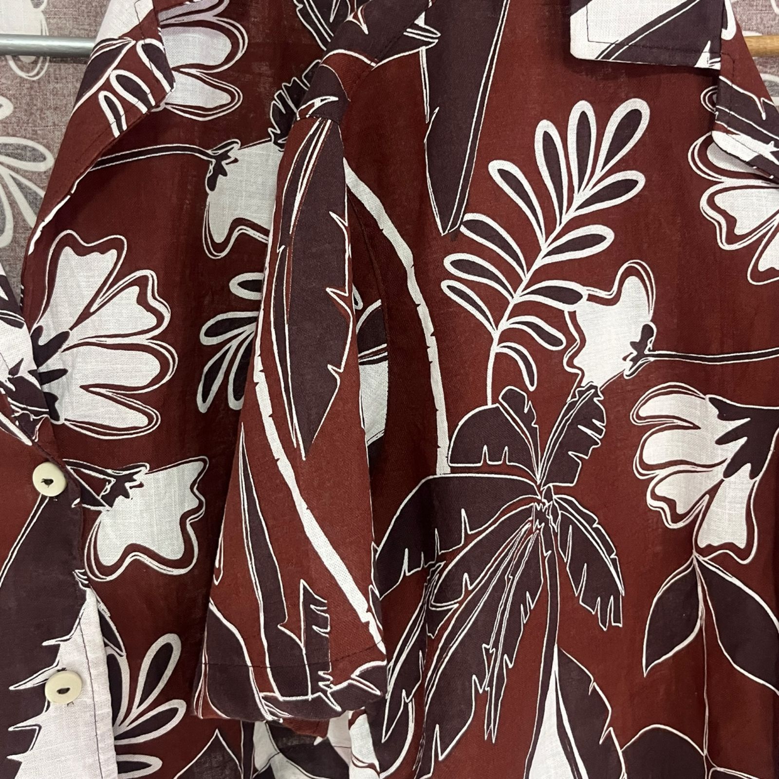 Camisa Olivos Vino Tinto Lino