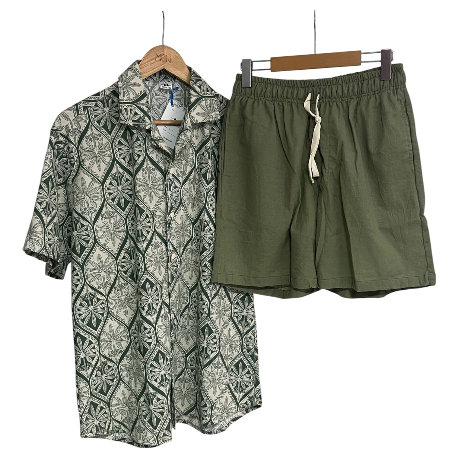 Conjunto PalmaMix Bermuda Verde Lino