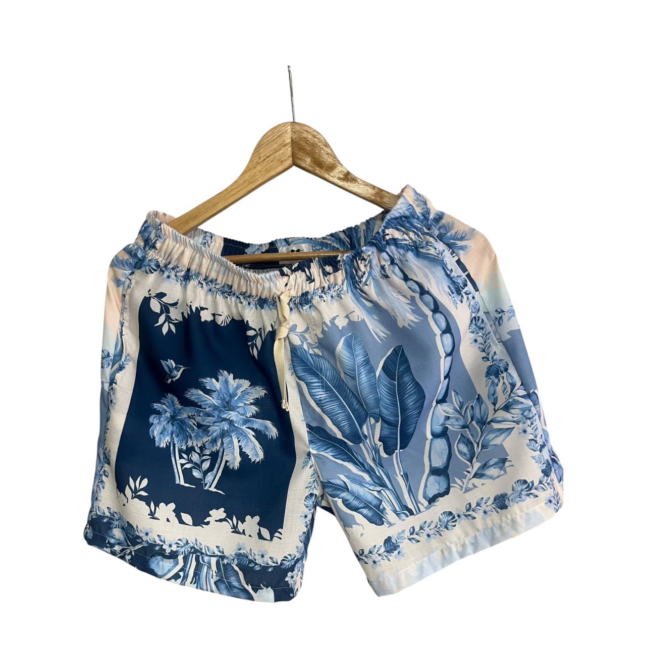 Bermuda Mitu Azul Lino Sport