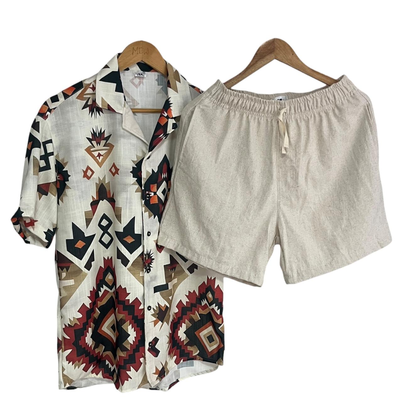 Conjunto Kanas Bermuda Lino Crudo