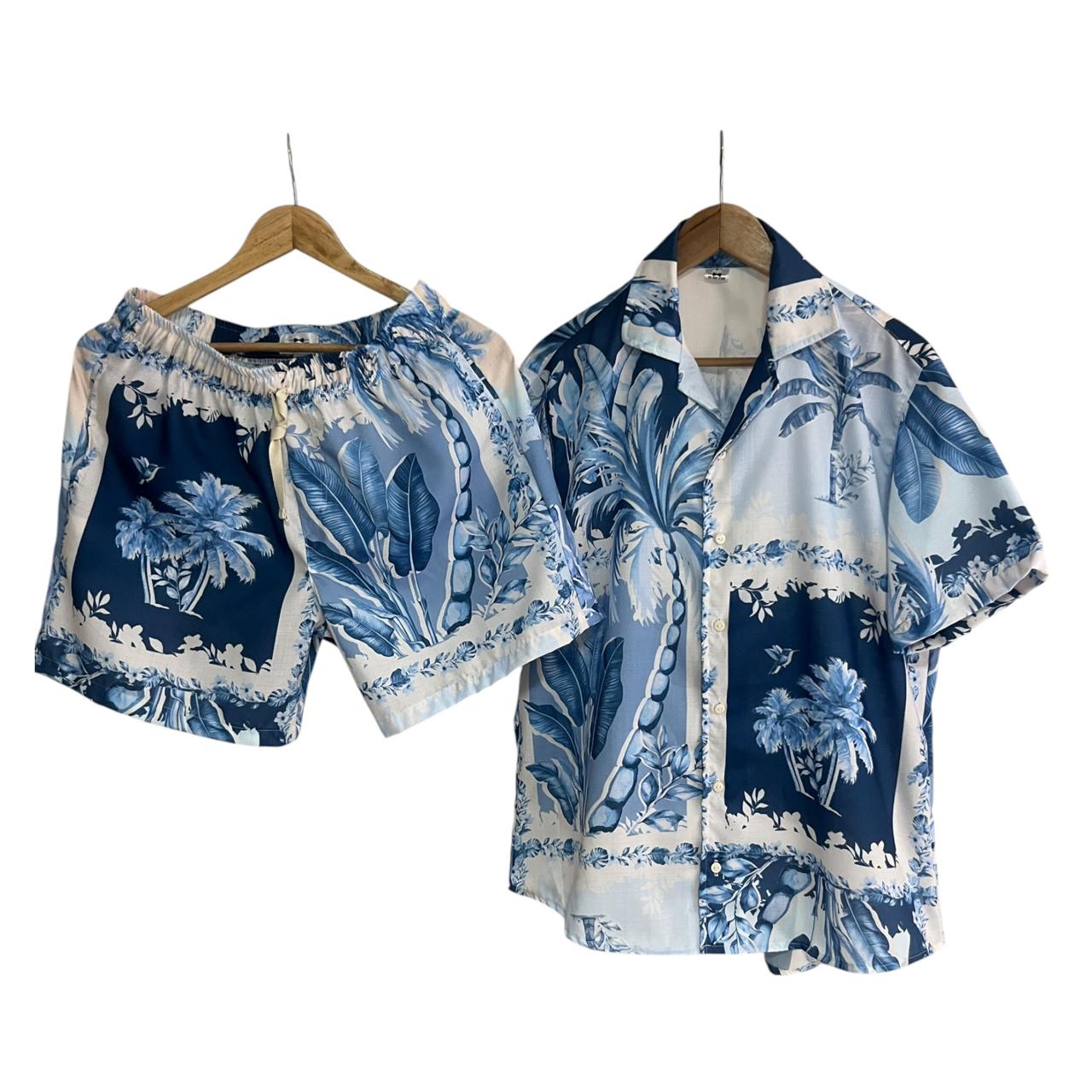 Conjunto Mitu Azul Lino
