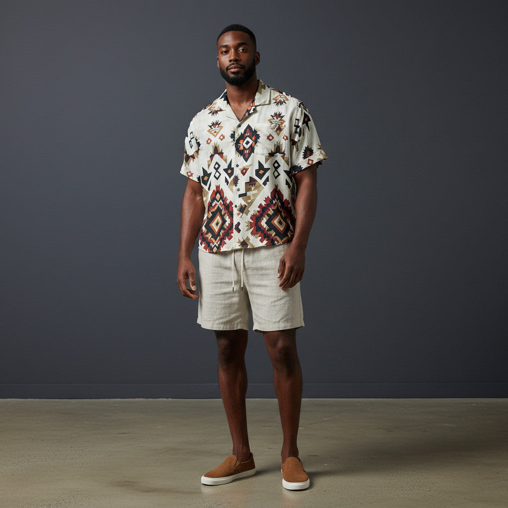 Conjunto Kanas Bermuda Lino Crudo