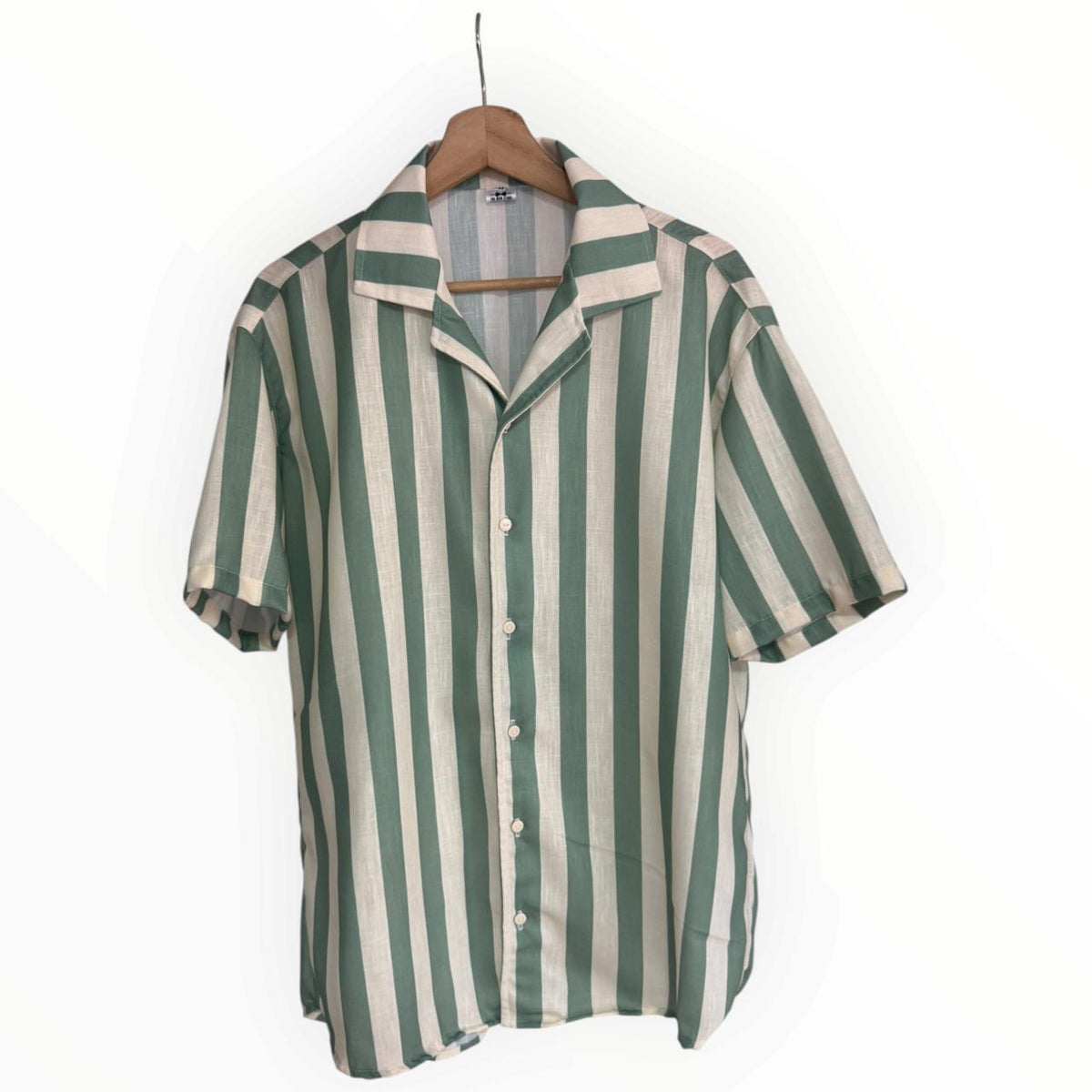 Camisa Rayas Verde Lino