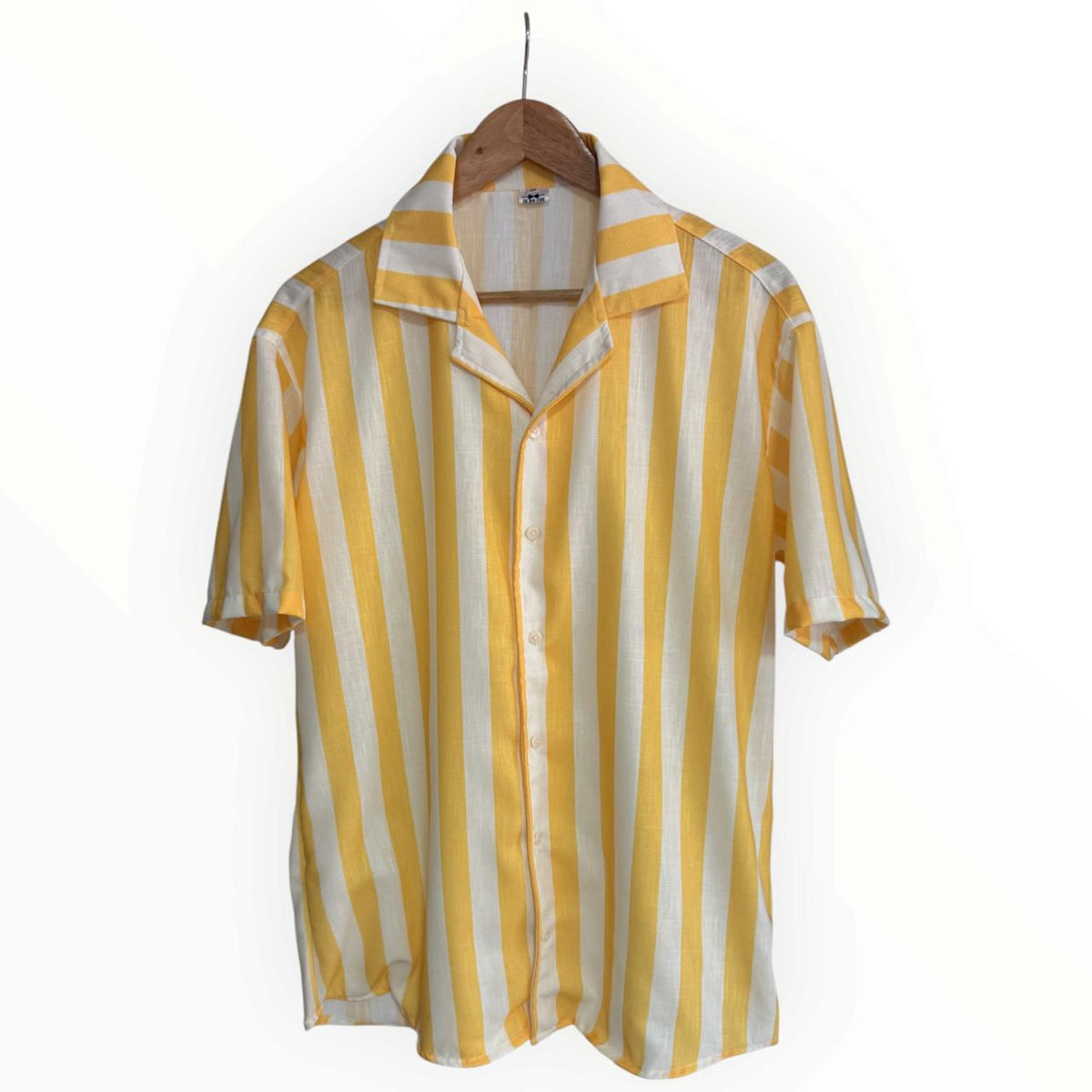 Camisa Rayas Amarilla Lino