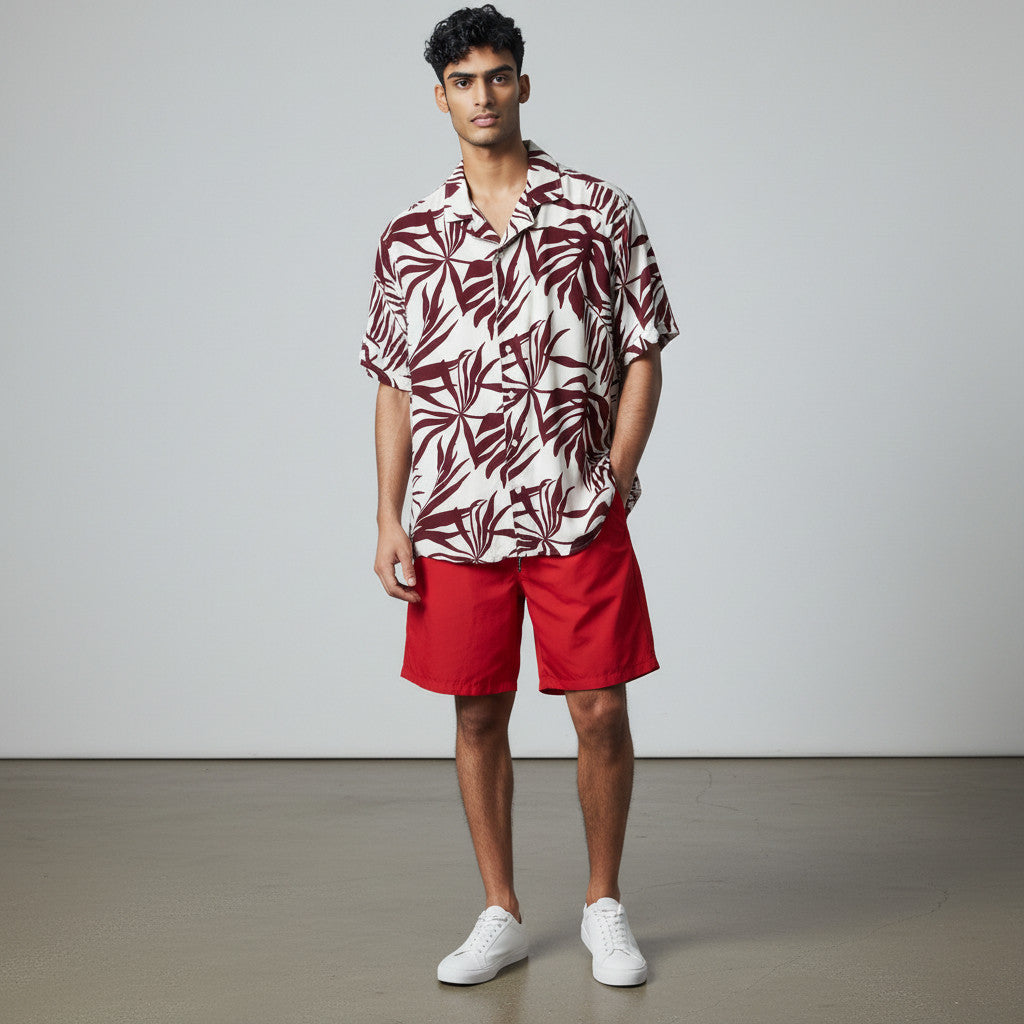Set Camisa Palma Vino / Bañadora sin malla a eleccion