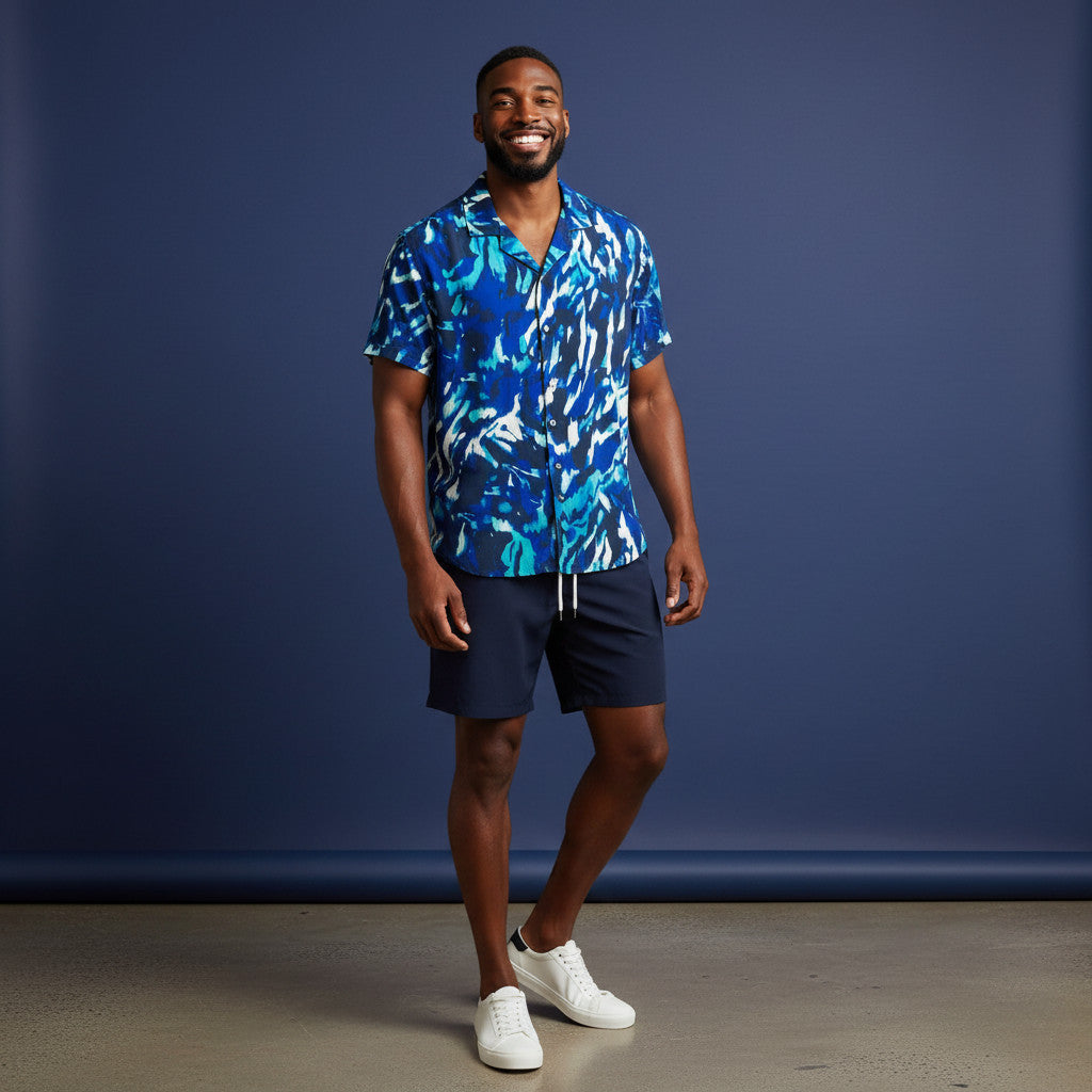 Set Camisa Aqua Azul / Bañadora sin malla a eleccion