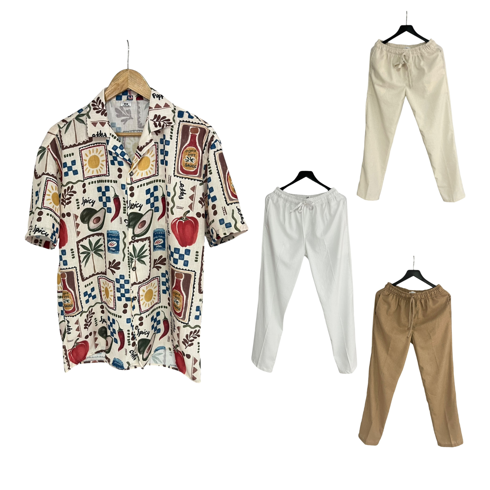 Conjunto Pantalon Lino / Camisa Picante Tropical Lino