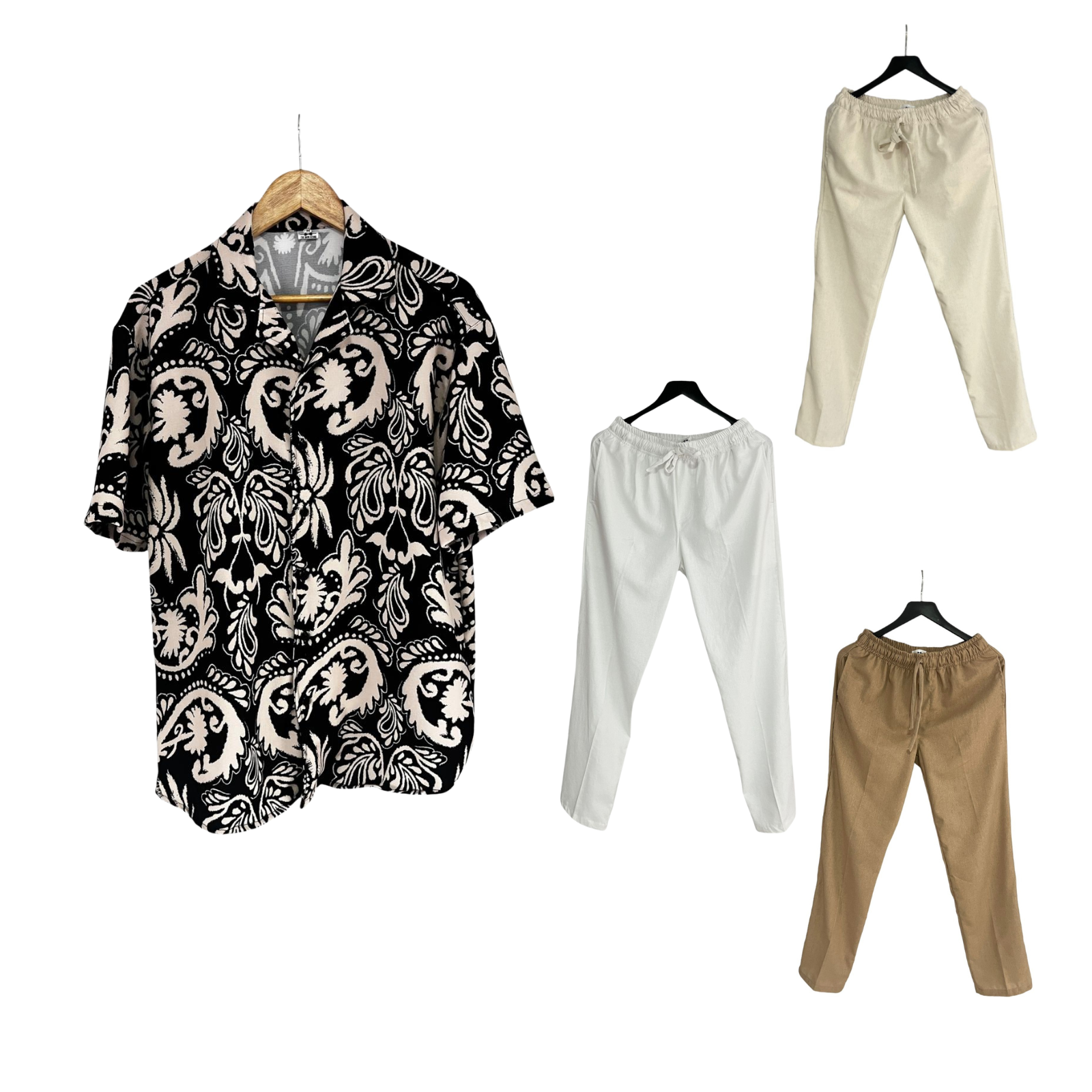 Conjunto Pantalon Lino / Camisa Dalia Nocturno Seda