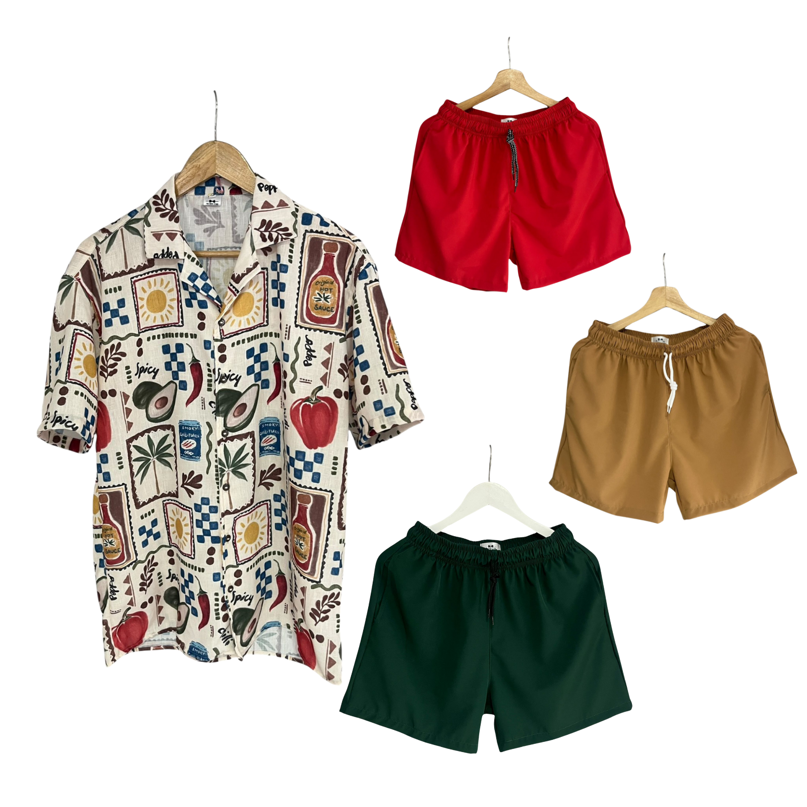 Conjunto Picante Tropical / Bermuda Bañadora sin Malla