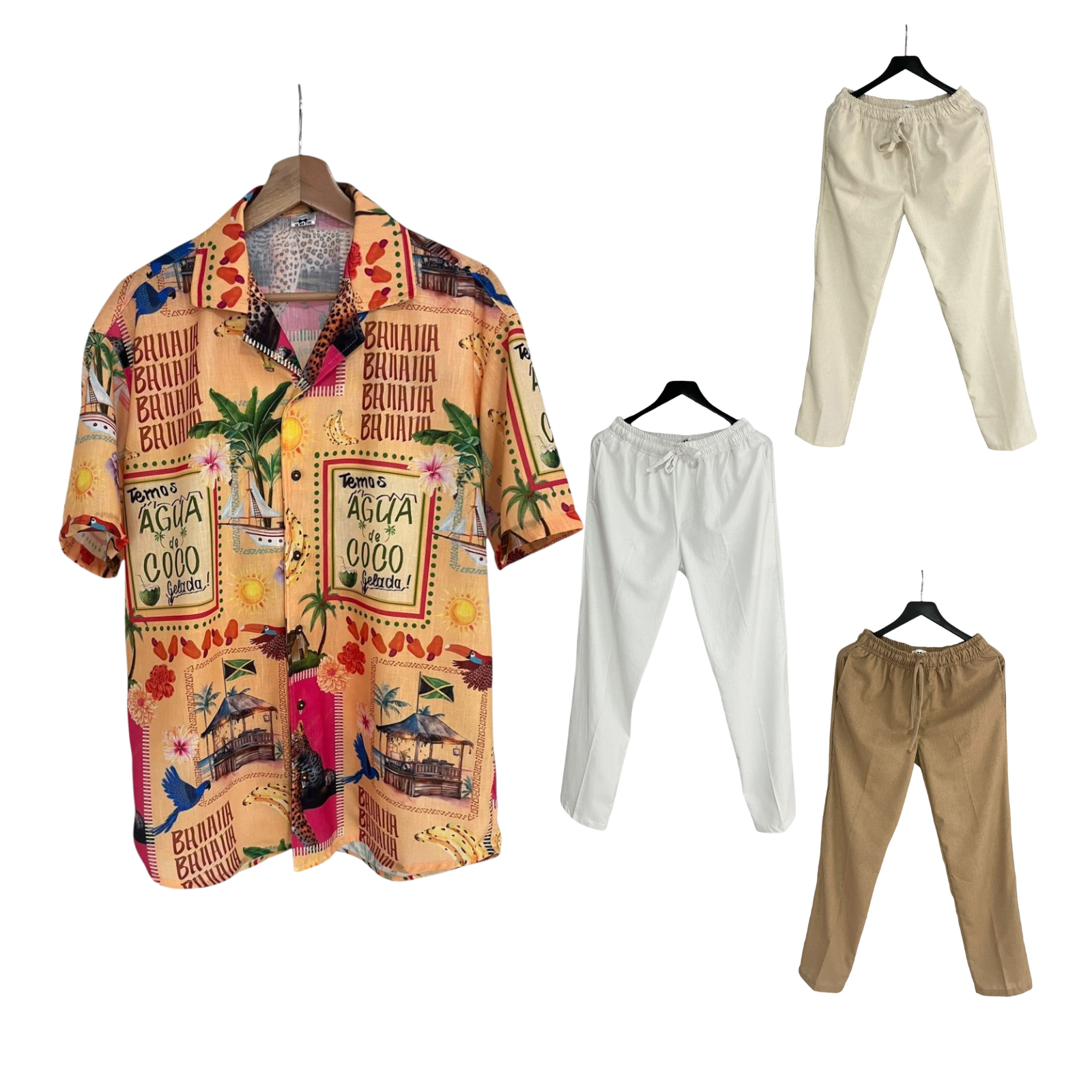 Conjunto Pantalon Lino / Camisa Agua de Coco Lino