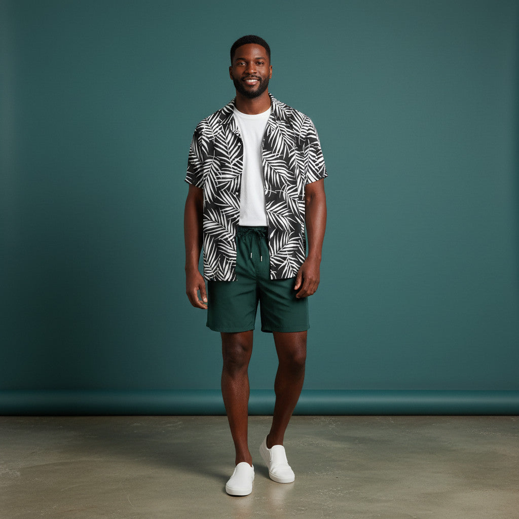 Camisa Palmar Verde Oscuro Rayon