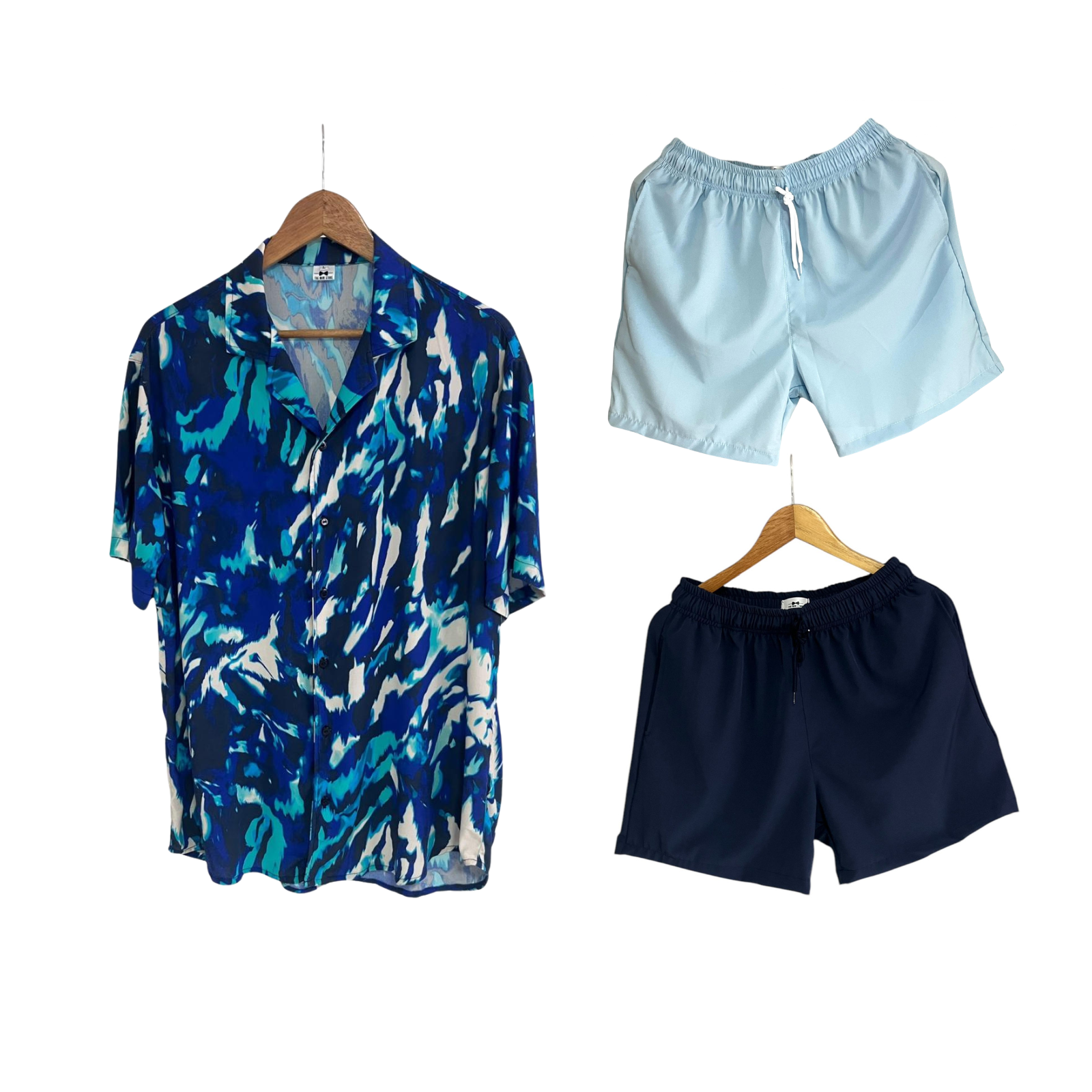 Set Camisa Aqua Azul / Bañadora sin malla a eleccion