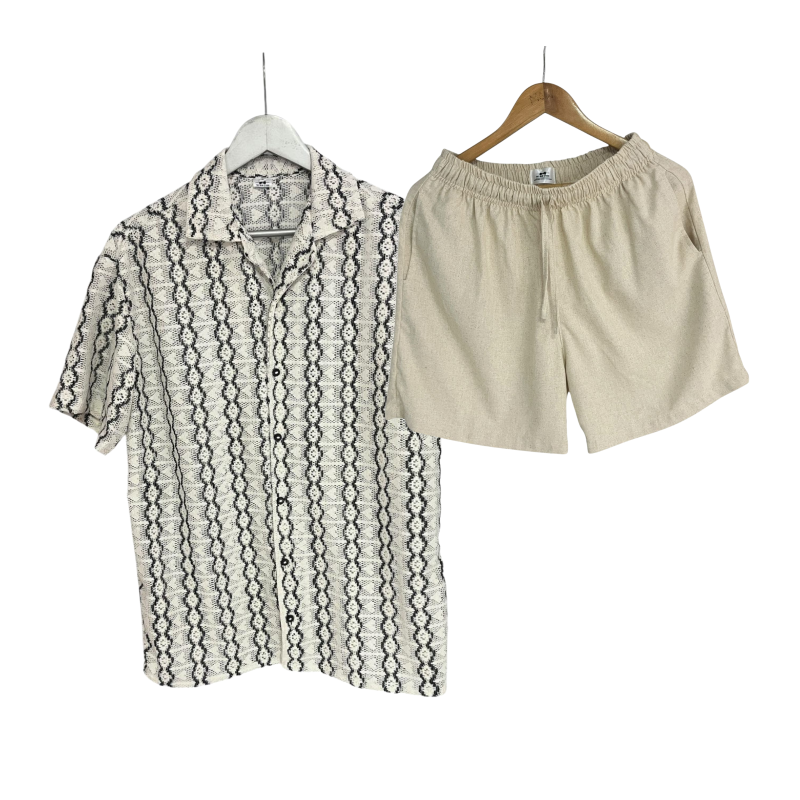 Conjunto Tejida Bermuda Lino Crudo