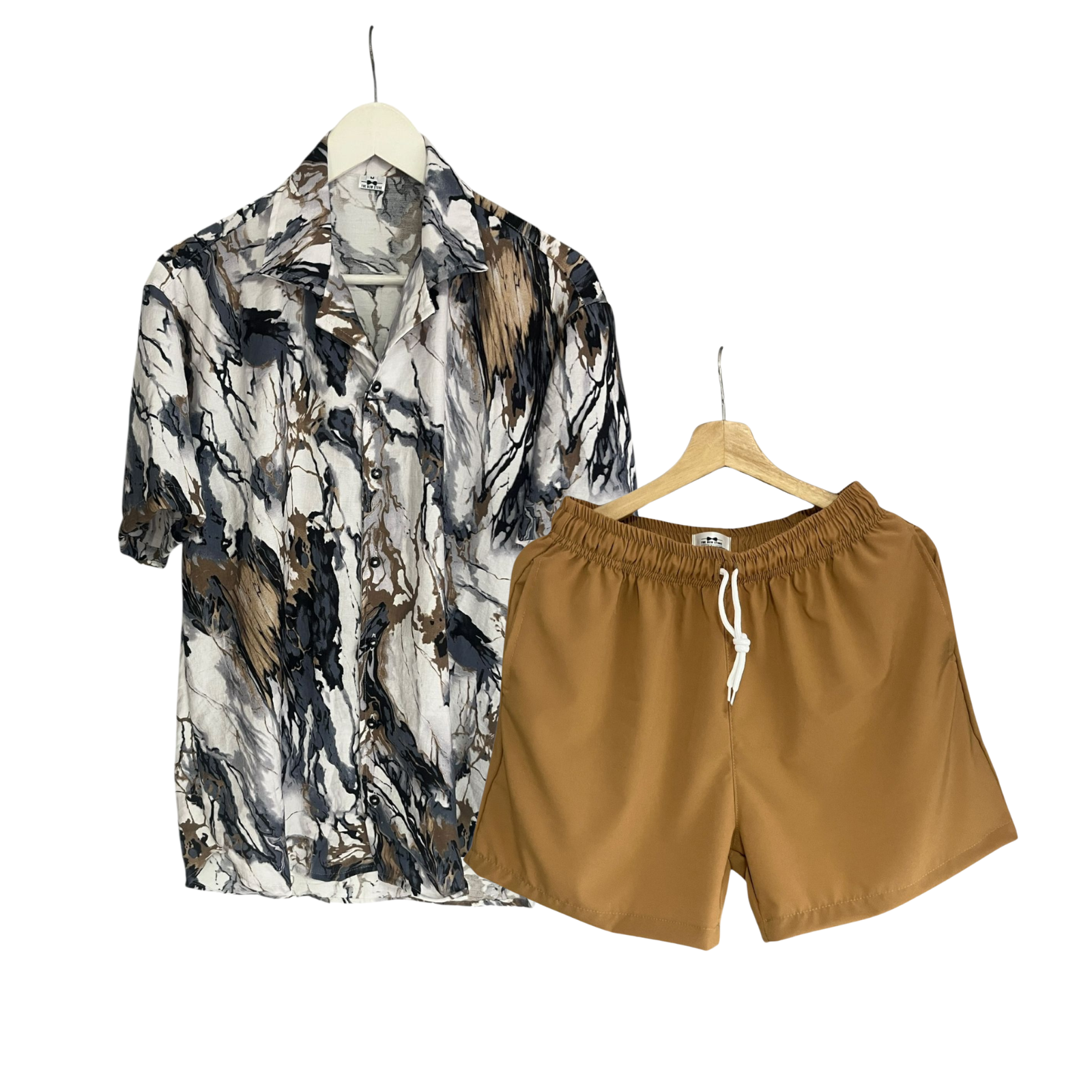 Conjunto Marmolejo Rayon Regular Fit/ Bañadora Sin Malla Cafe
