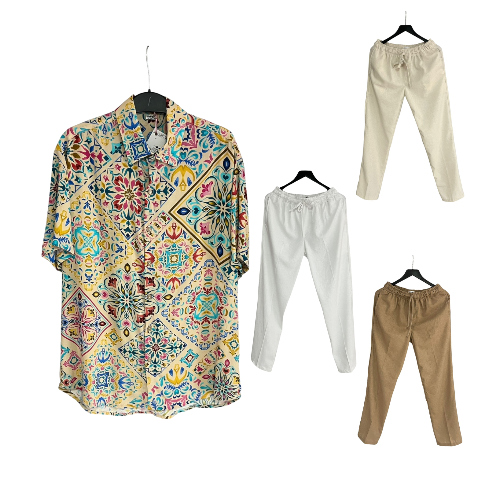 Conjunto Pantalon Lino / Camisa Mosaico Rayon