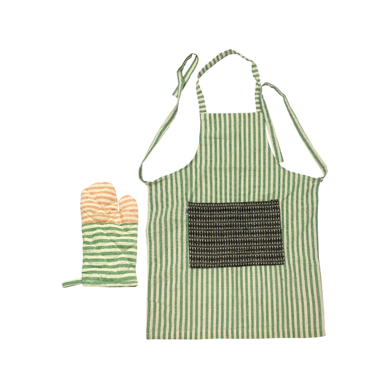 Delantal PET Reciclado Verde Pastel  + Guante