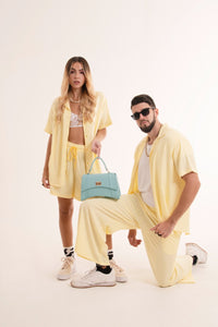 Conjunto PantJogger +  Camisa Amarillo Pastel Unisex